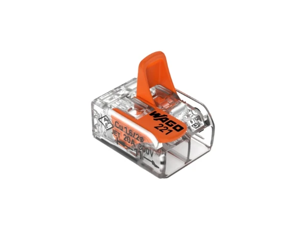 795221412 Wago  borne à fiche compacte avec levier 2 x 0,2-4 mm (set de 10p) - transparent - prix par set