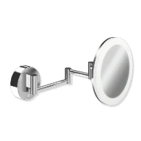 HEWI schminkspiegel, rond,verchroomed, m.verlichting, IP44