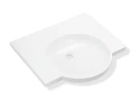 Hewi lavabo 600 x 550 mm - blanc alpin - sans trou de robinet - sans trop-plein