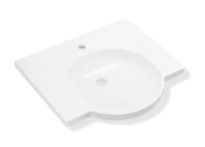 Hewi lavabo 600 x 550 mm - blanc alpin - avec trou de robinet - sans trop-plein