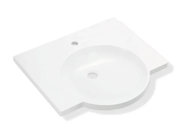 Hewi lavabo 600 x 550 mm - blanc alpin - avec trou de robinet - sans trop-plein
