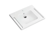 Hewi serie 950 lavabo 650 x 550 mm - cuvette  rectangulaire - avec trou de robinet - avec trop-plein - avec poignées