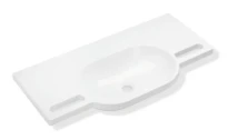 Hewi serie 950 lavabo 850 x 415 mm - blanc alpin - sans trou de robinet - sans trop-plein - avec poignées
