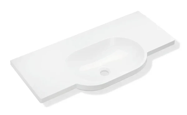 Hewi serie 950 lavabo 850 x 415 mm - blanc alpin - sans trou de robinet - sans trop-plein