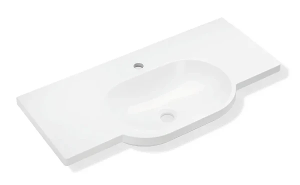 Hewi serie 950 lavabo 850 x 415 mm - blanc alpin - avec trou de robinet - sans trop-plein