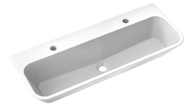 Hewi Kids lavabo 900 x 350 mm - blanc alpin - 2 trous de robinet - sans trop-plein