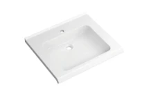 Hewi serie 950 lavabo 650 x 565 mm - blanc alpin - avec trou de robinet - sans trop-plein - avec bord de préhension