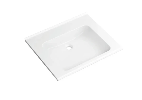 Hewi serie 950 lavabo avec dosseret 650 x 550 mm - cuvette rectangulaire - sans trou de robinet - sans trop-plein - modulaire