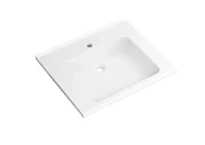 Hewi serie 950 lavabo avec dosseret 650 x 550 mm - cuvette rectangulaire - avec trou de robinet - sans trop-plein - modulaire
