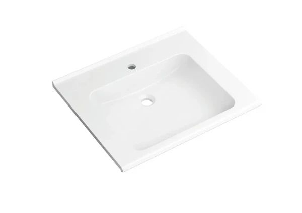 Hewi serie 950 lavabo avec dosseret 650 x 550 mm - cuvette rectangulaire - avec trou de robinet - sans trop-plein - modulaire