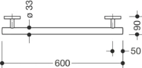 Hewi 800 K barre de maintien ,L=600mm, BM1263.2 blanc de sécurité