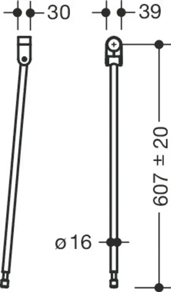 950.50.022XA 92 HEWI vloer steun 805, montagehoogte steunklapkruk, h=760mm, antracietgrijs