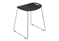 HEWI tabouret av. barre de maintien, noir/chromé