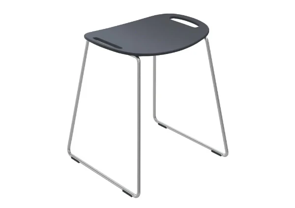 HEWI tabouret av. barre de maintien, gris anthracite, 950