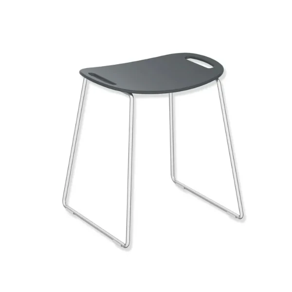HEWI tabouret av. barre de maintien, charpente brossée mat, gris anthracite