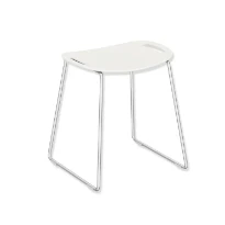 Hewi 900 tabouret av. barre de maintien, charpente brossée mat, blanc de sécurité