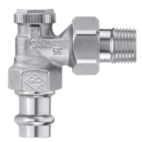 Heimeier Regutec voetventiel haaks Viega pers 1/2" x 15mm
