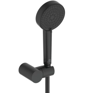 BE153XG Ideal Standard IdealRain handdoucheset 100 mm - 2 jet - met muurhouder - doucheflexibel 1/2 x 1250 mm - zwart mat