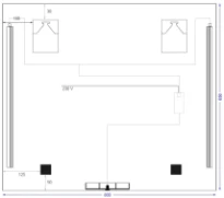 Procasa Universal panneau miroir 800 x 650 mm - 2 led vertical - avec sensor