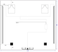 Procasa Universal panneau miroir 1200 x 650 mm - 2 led vertical - avec sensor