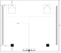 Procasa Universal mirroir 600 x 700 mm - 2 LED vertical - sensor