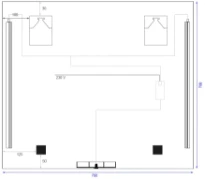 Procasa Universal mirroir 700 x 700 mm - 2 LED vertical - sensor