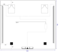 Procasa Universal panneau miroir 1200 x 700 mm - 2 led vertical - avec sensor
