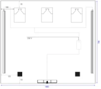 Procasa Universal mirroir 1400 x 700 mm - 2 LED vertical - sensor