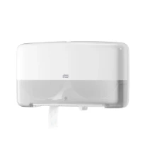 DISTRIBUTEUR PAPIER TOILETTE TORK T2 blanc synthetique rouleau double mini jumbo
