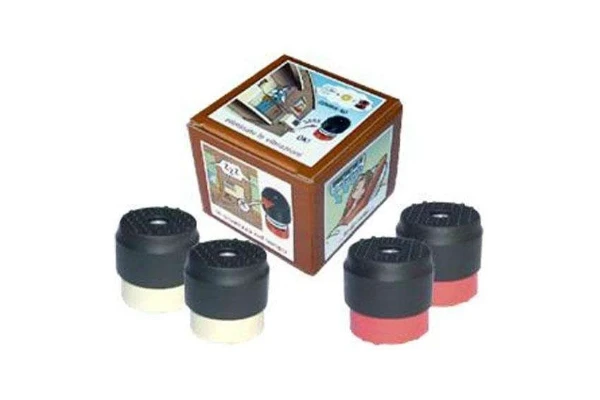 LIN voetdemper set van 4 stk, 2x wit + 2x rood - 70 tot 120 kg