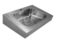 Loggere Trapazodial lavabo mural 600 x 420 mm - acier inoxydable - avec trou de robinet - sans trop-plein