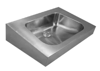 Loggere Trapazodial II lavabo mural 600 x 420 mm - acier inoxydable - sans trou de robinet - sans trop-plein