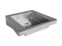 Loggere Senso I lavabo pour personnes handicapées 620 x 505 mm - acier inoxydable - sans trou de robinet - sans trop-plein