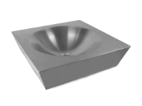 Loggere Square lavabo mural 470 x 470 mm - acier inoxydable - sans trou de robinet - sans trop-plein
