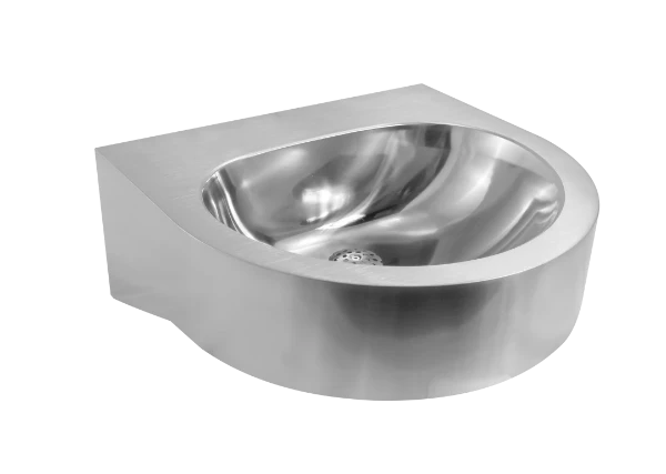 Loggere Urban I lavabo mural 484 x 460 mm - acier inoxydable - avec trou de robinet - sans trop-plein