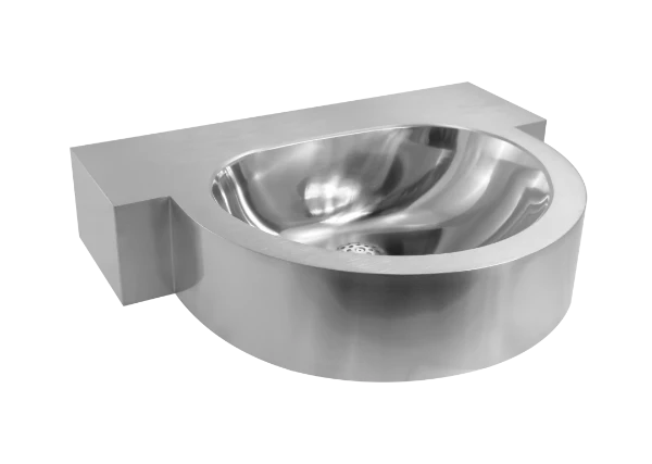 Loggere Urban II lavabo mural 610 x 460 mm - acier inoxydable - sans trou de robinet - sans trop-plein