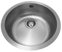 Loggere Clean lavabo à poser rond 440 mm - acier inoxydable - sans trou de robinet - avec trop-plein
