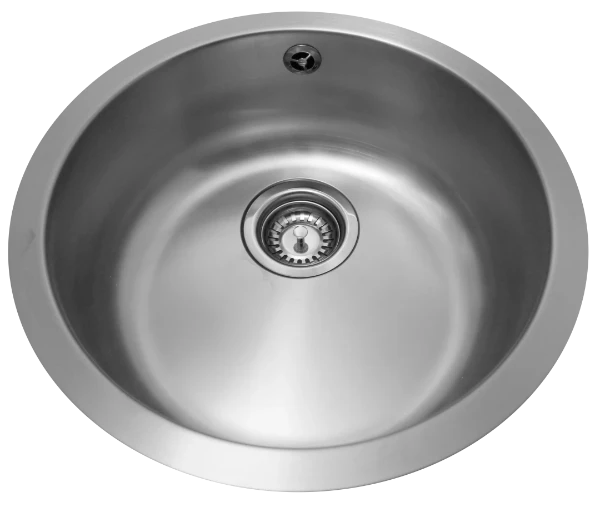 Loggere Clean inbouwwastafel rond 440 mm - RVS 304 - zonder kraangat - met overloop