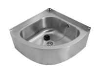Loggere Easy II lavabo d'angle 360 x 360 mm - acier inoxydable - sans trou de robinet - avec trop-plein