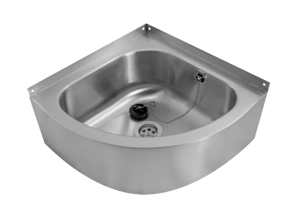 Loggere Easy II lavabo d'angle 360 x 360 mm - acier inoxydable - sans trou de robinet - avec trop-plein
