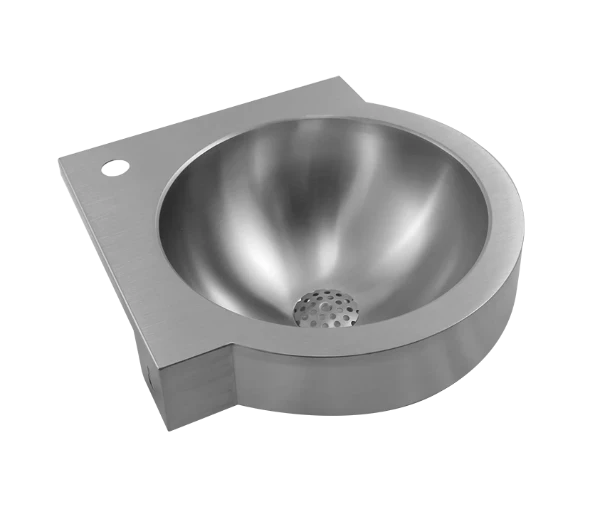 Loggere Exclusiv lavabo d'angle 320 x 320 mm - acier inoxydable - avec trou de robinet - sans trop-plein