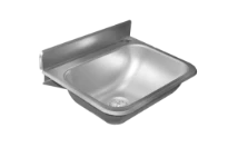 Loggere Easy lavabo mural avec dosseret 376 x 299 mm - acier inoxydable - avec trou de robinet - sans trop-plein