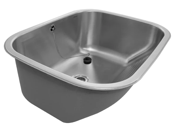 Loggere Easy lavabo encastré 550 x 450 mm - acier inoxydable - sans trou de robinet - avec trop-plein
