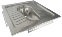 Loggere Creativ toilette turc - Inox - B700xD700 mm - sans siphone/pieds
