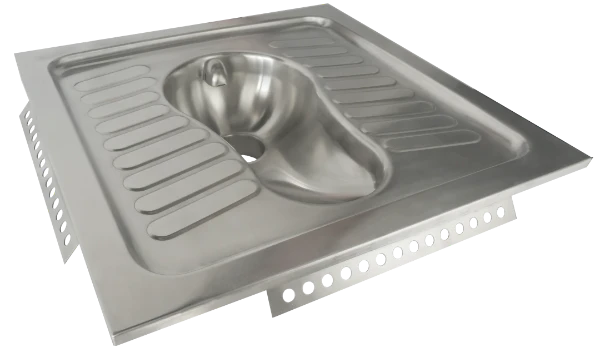 Loggere Creativ toilette turc - Inox - B700xD700 mm - sans siphone/pieds