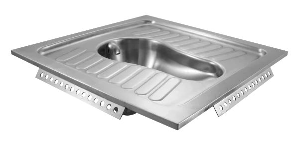 Loggere Creativ toilette turc avec siphone - Inox - B700xD700 mm - sans pieds