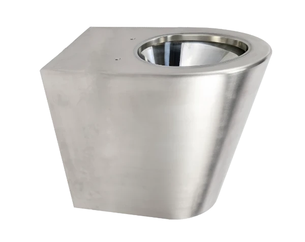 Loggere Creativ II toilette sorti H Back to Wall - Inox geborsteld - B370xD600 mm - fixation visible - connection eau direct