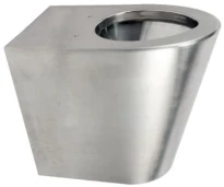 Loggere Creativ II toilette sorti H Back to Wall - Inox geborsteld - B370xD600 mm - fixation invisible - connection eau direct
