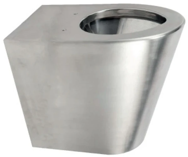 Loggere Creativ II toilette sorti H Back to Wall - Inox geborsteld - B370xD600 mm - fixation invisible - connection eau direct