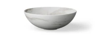 Looox Ceramic Raw lavabo à poser rond 400 mm - Calacatta - sans trou de robinet - sans trop-plein